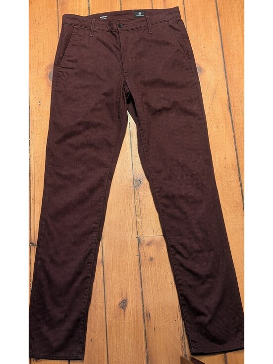 Ag Adriano Goldschmied Other - RARE AG MARSHALL SLIM TROUSER | CAMBRIDGE WINE BLOOM BURGUNDY PLAID | 32 x 34
